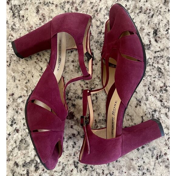 TARYN ROSE | Made In Italy | T-Strap Suede Heels | Women’s | Size: 40.5 EU - Picture 4 of 8